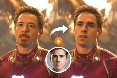 Example of AI face swap placing user in iconic movie scene